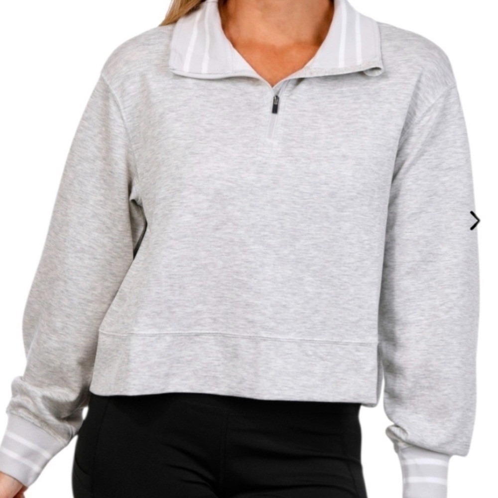 NWT Yogalicious‎ Georgetown Scuba Half Zip Pullover Heather Gray Size Large